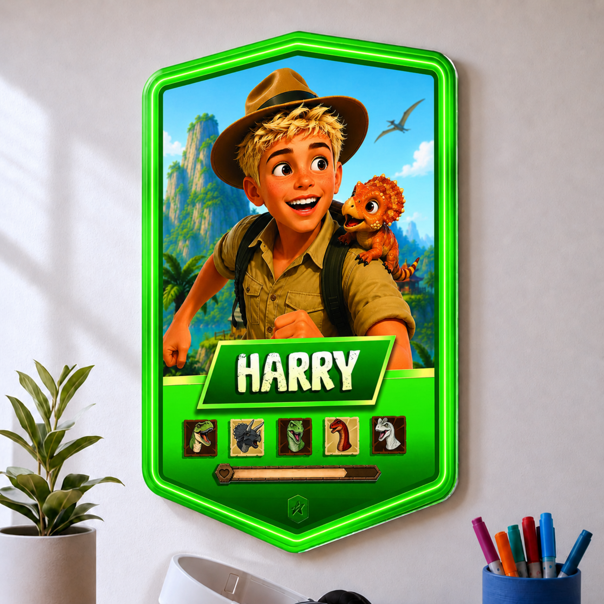 Personalised Dino Explorer Plaque