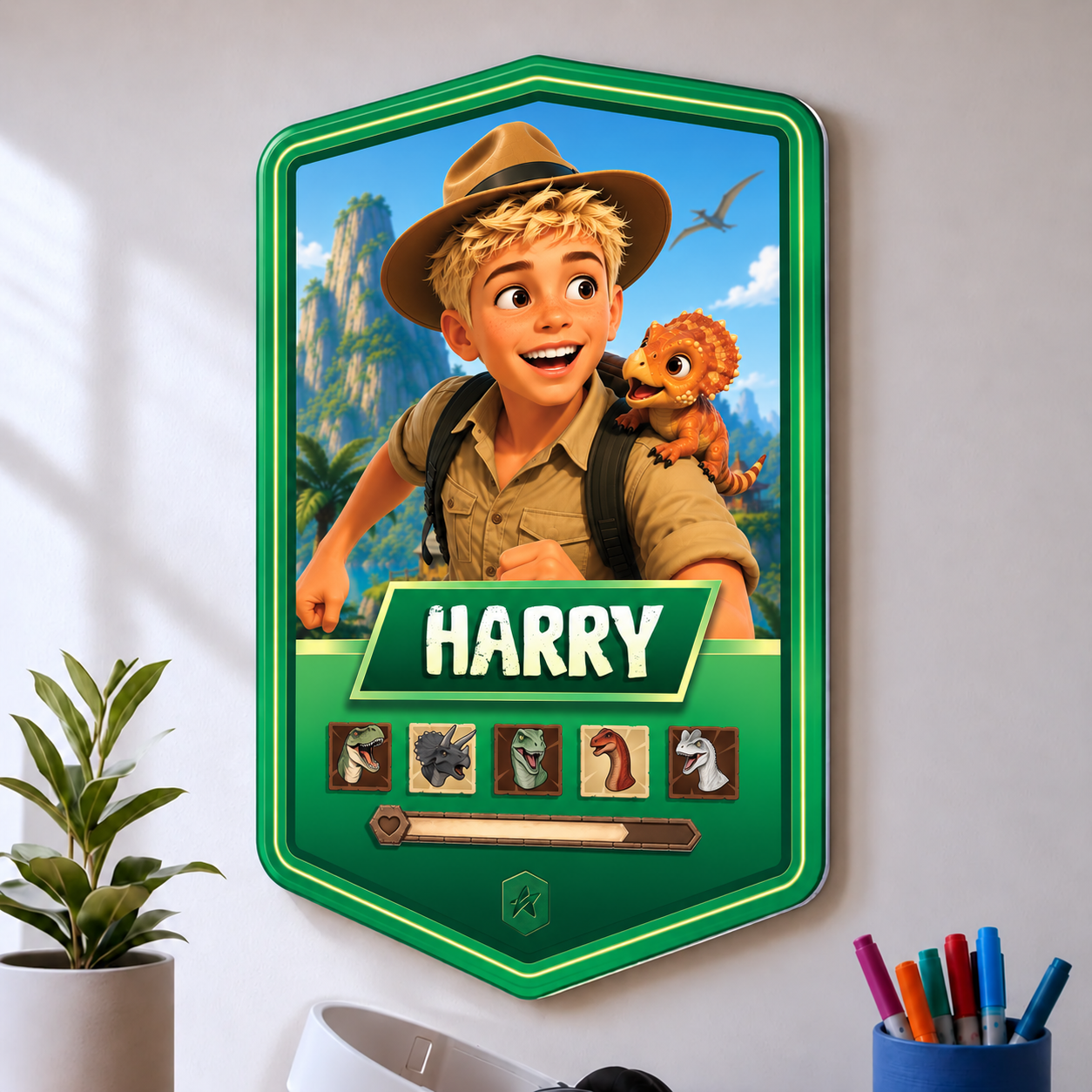 Personalised Dino Explorer Plaque