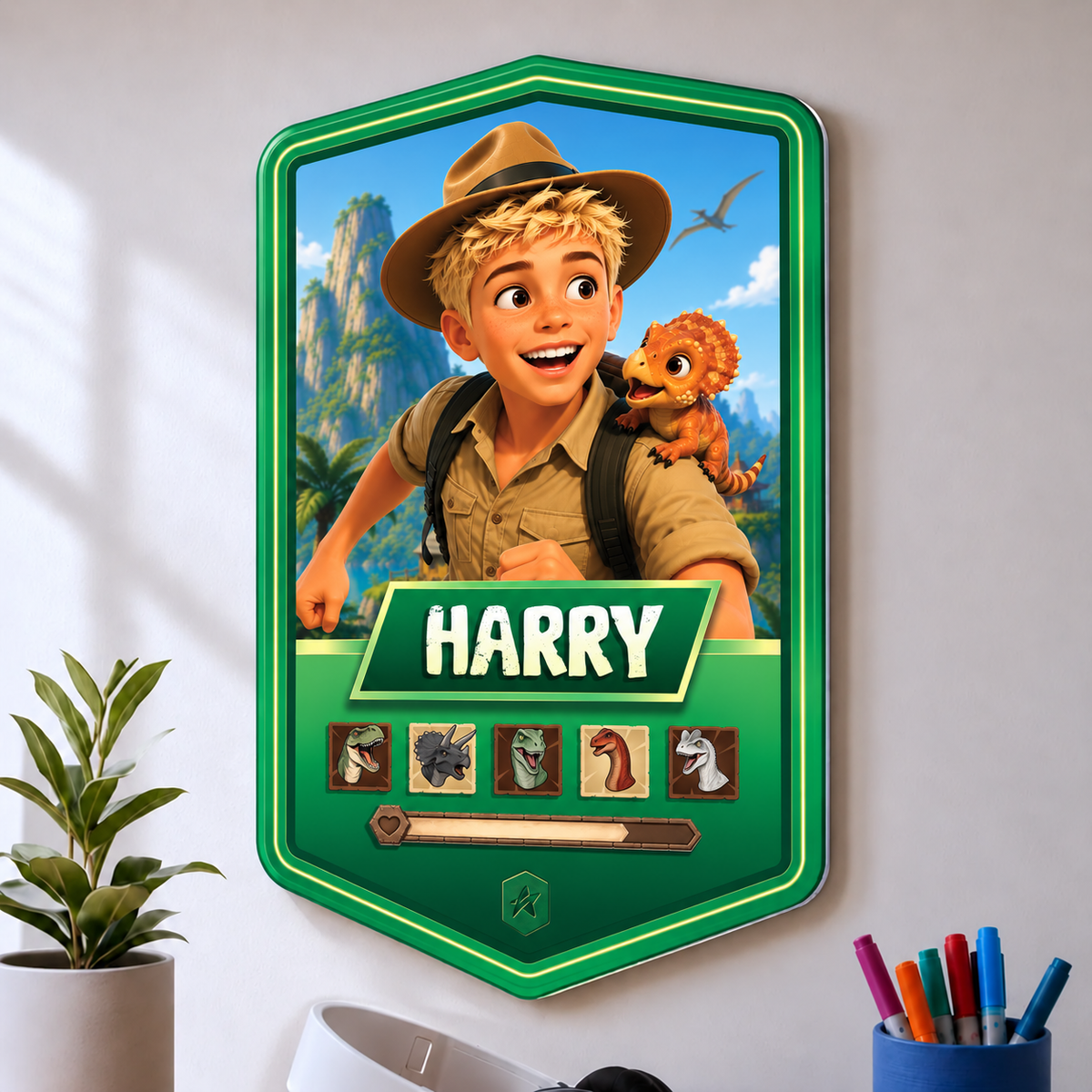 Personalised Dino Explorer Plaque
