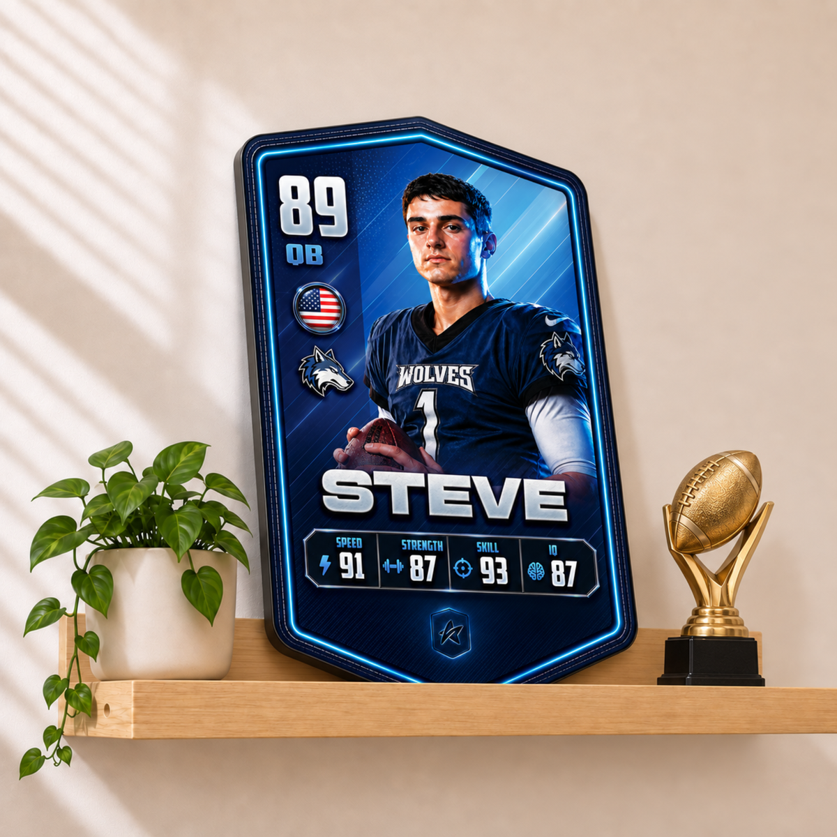 Personalised American Football Plaque